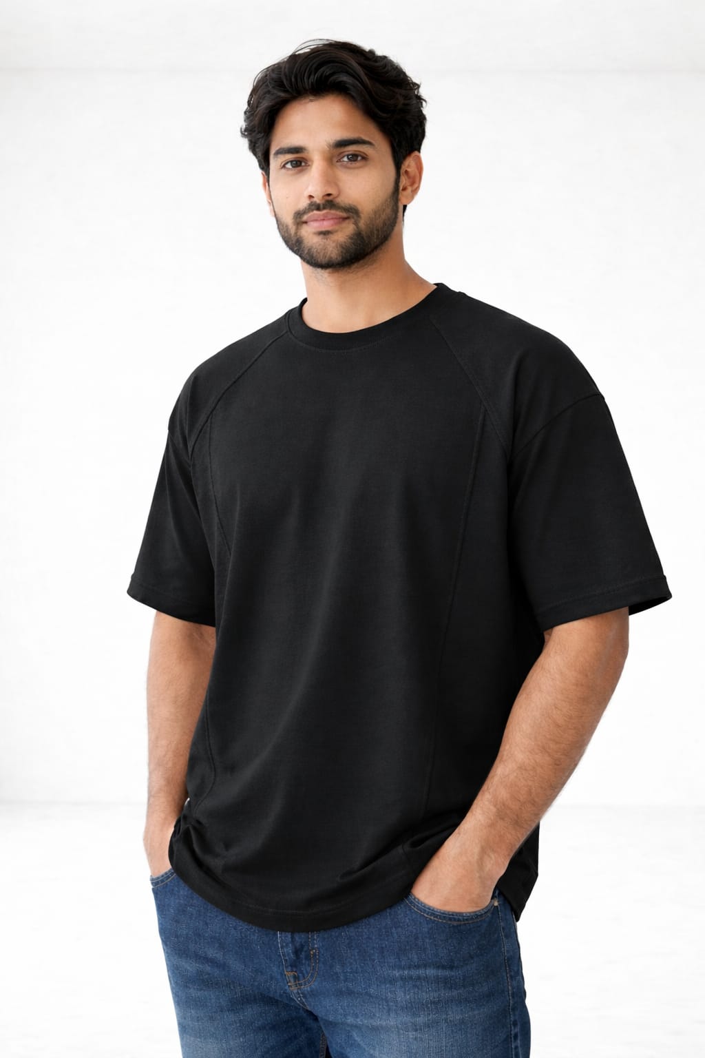 Viral Chinese t-shirt to hide belly- Black